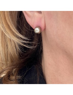 Tahiti pearl ear studs - gold earrings with cultured Tahitian pearls price