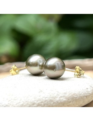 Pendientes de perlas de Tahití