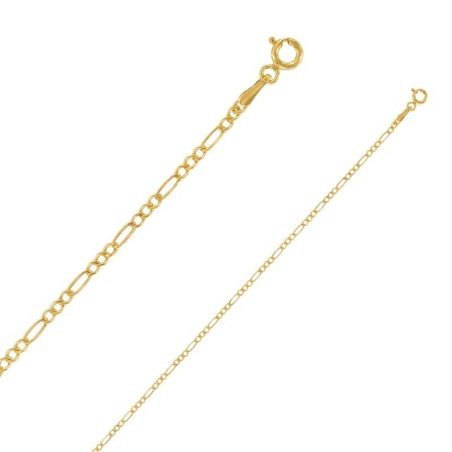 2 mm Figaro Triple Chain – 9K Yellow Gold
