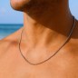 2,5mm Rhodium-plated Silver Men's Neck Chain
