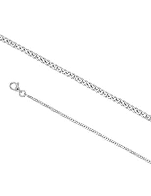 Rhodium Silver Men's Neck Chain - Curb - 1.75mm