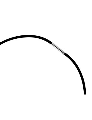 メンズチョーカー - ブラックラバー - 4mm