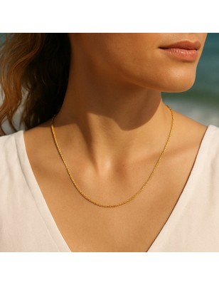 ras de cou femme en or - collier or maille corde prix