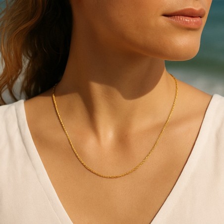 ras de cou femme en or - collier or maille corde prix