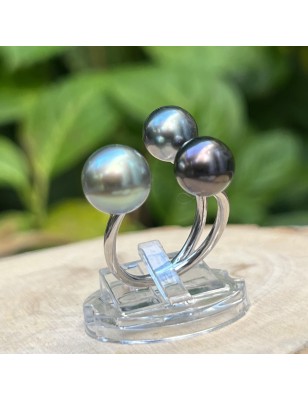 which ring to give a woman you love ? Tahitian cultured pearls silver ring - prices and details