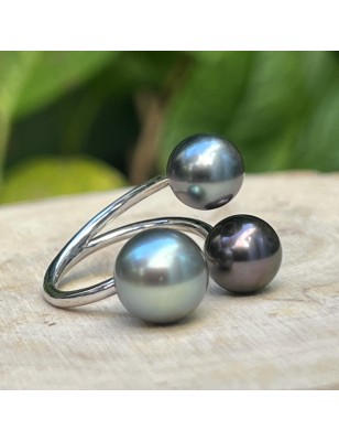 which ring to give a woman you love ? Tahitian cultured pearls silver ring - prices and details