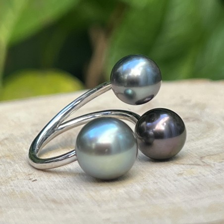 quelle bague offrir à une femme ? bague argent perles de culture de Tahiti signification