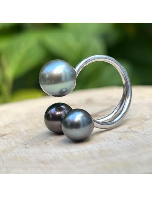 quelle bague offrir à une femme ? bague argent perles de culture de Tahiti signification