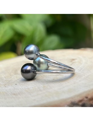 quelle bague offrir à une femme ? bague argent perles de culture de Tahiti signification