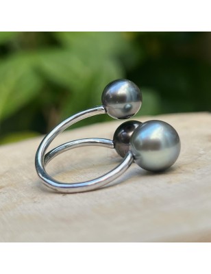 quelle bague offrir à une femme ? bague argent perles de culture de Tahiti signification