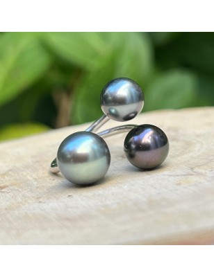 which ring to give a woman you love ? Tahitian cultured pearls silver ring - prices and details