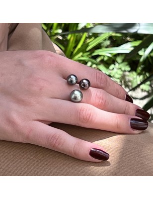which ring to give a woman you love ? Tahitian cultured pearls silver ring - prices and details