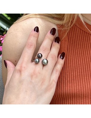 quelle bague offrir à une femme ? bague argent perles de culture de Tahiti signification