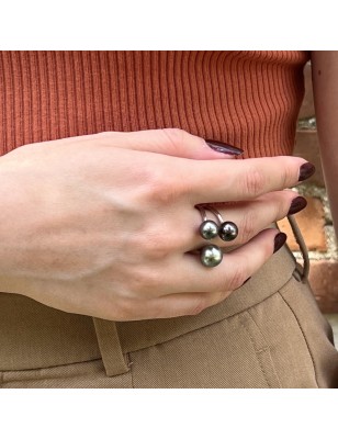 which ring to give a woman you love ? Tahitian cultured pearls silver ring - prices and details