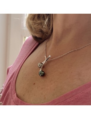 which price for Tahitian pearls on you and I pendant in silver ? perla Tahiti - tahitian jewerly stores