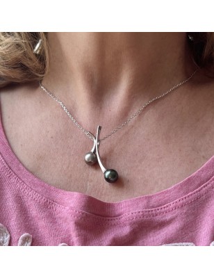 which price for Tahitian pearls on you and I pendant in silver ? perla Tahiti - tahitian jewerly stores