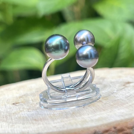 which ring to give a woman you love ? Tahitian cultured pearls silver ring - prices and details