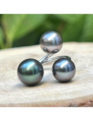 which ring to give a woman you love ? Tahitian cultured pearls silver ring - prices and details