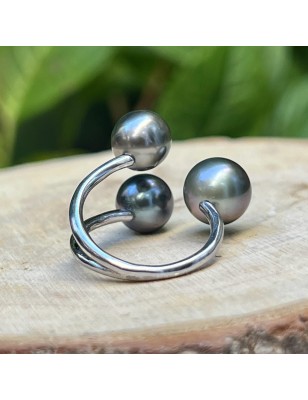 quelle bague offrir à une femme ? bague argent perles de culture de Tahiti signification