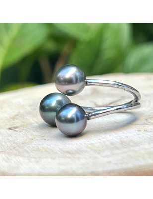 quelle bague offrir à une femme ? bague argent perles de culture de Tahiti signification