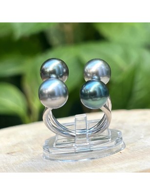 perles Tahiti en bague argent femme prix - bague avec 4 perles