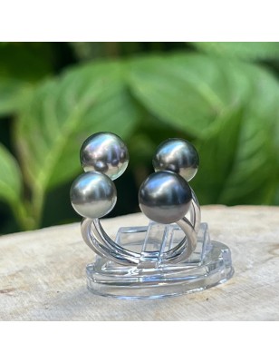perles Tahiti en bague argent femme prix - bague avec 4 perles