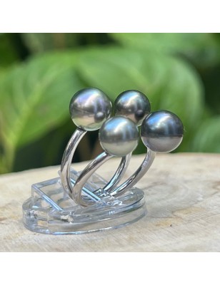 perles Tahiti en bague argent femme prix - bague avec 4 perles