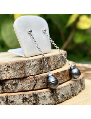 deux perles Tahiti boucle oreille femme prix