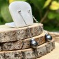 Two Tahitian Pearls in Dangling Earrings