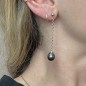 Two Tahitian Pearls in Dangling Earrings