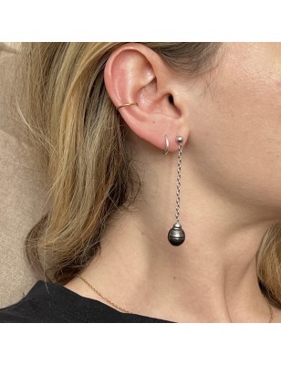 deux perles Tahiti boucle oreille femme prix