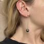 Two Tahitian Pearls in Dangling Earrings