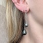 Four Ringed Tahitian Pearls in Dangling Earrings