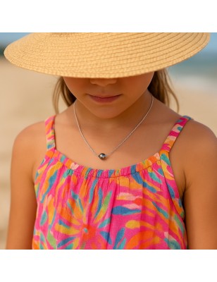 Tahiti pearl children's gold necklace with a small pearl from Tahiti price - bat mitzvah gift - tahitian jewerly