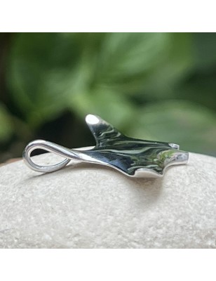 prix pendentif homme raie manta en argent massif rhodié