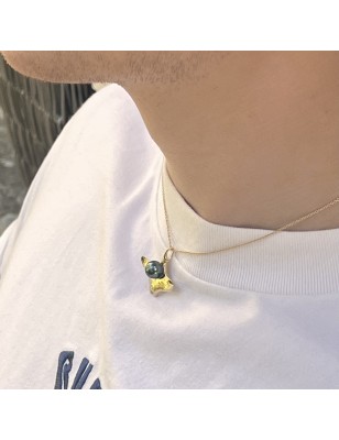 perle Tahiti pendentif homme or raie manta - bijou tahitien pour homme avec une perle
