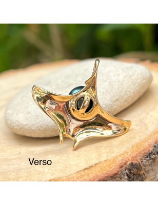 Tahiti pearl manta ray men's gold pendant - ray in gold for men price