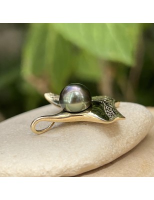 Tahiti pearl manta ray men's gold pendant - ray in gold for men price