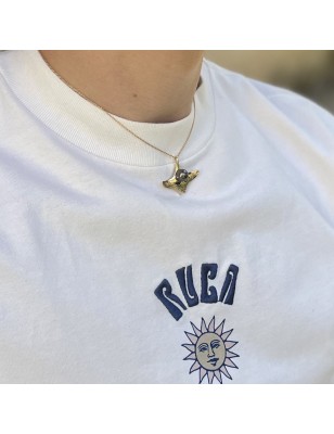 perle Tahiti pendentif homme or raie manta - bijou tahitien pour homme avec une perle