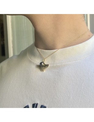 Tahiti pearl manta ray men's gold pendant - ray in gold for men price