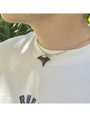 manta ray coconut men's pendant price - tahitian jewerly for men - tahiti jewerly