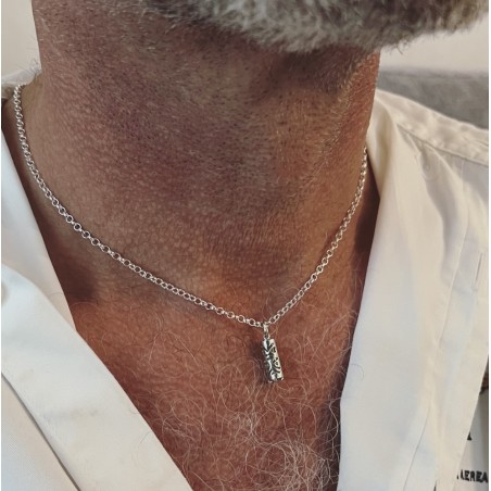 提基爱心吊坠 - 砂金石 - 镀铑银