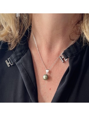 Tahiti pearl women's pendant with cultured pearl from Tahiti price - tahitian pendant