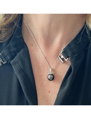 Pendente Perla di Tahiti - Melanzana - 11,23 mm