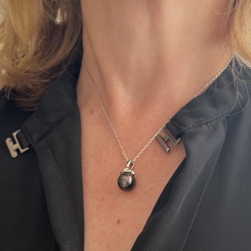 Infinite U Collana Con Ciondolo Sirena In Argento Sterling Rodiato E Perla - Catenina 45cm, Regalo Con Sacchetto