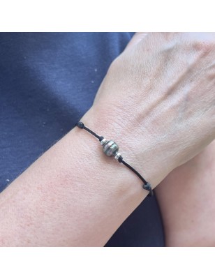 Heiata - Peacock Tahitian Pearl - Satin Bracelet