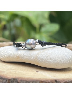 prix achat vraie perle de tahiti bleue bracelet argent - bijou tahitien