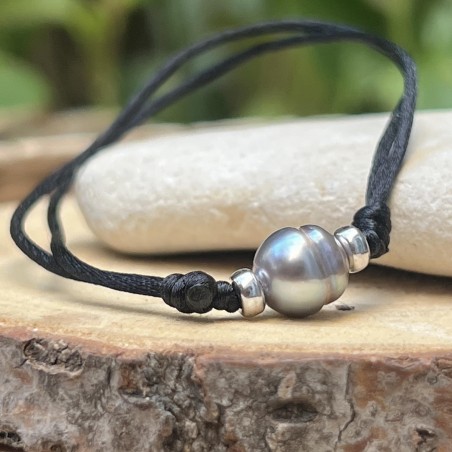 prix achat vraie perle de tahiti bleue bracelet argent - bijou tahitien