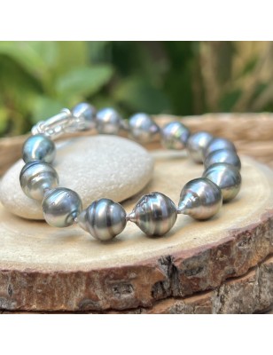 perles de culture de Tahiti en bracelet femme en argent massif prix - bracelet tahitien