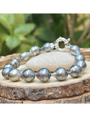 perles de culture de Tahiti en bracelet femme en argent massif prix - bracelet tahitien